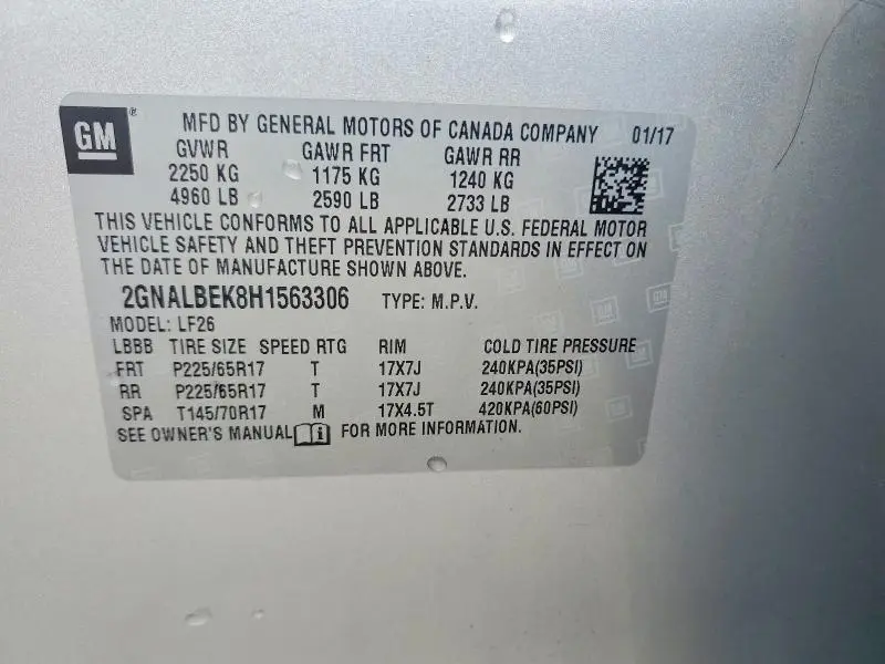 2017 CHEVROLET EQUINOX LS  