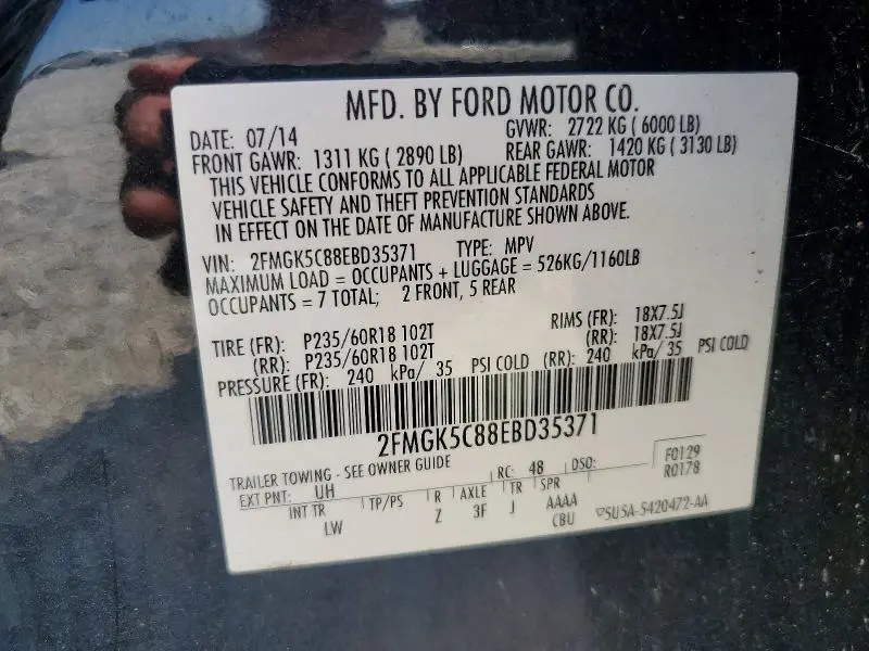 2014 FORD FLEX SEL  