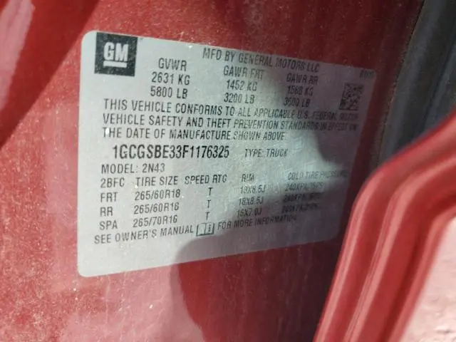 2015 CHEVROLET COLORADO LT  