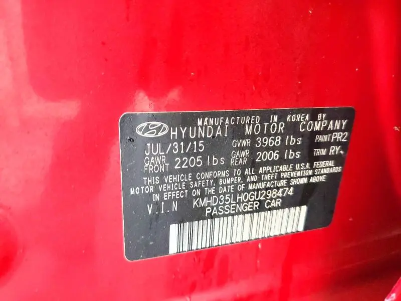 2016 HYUNDAI ELANTRA GT BASE  