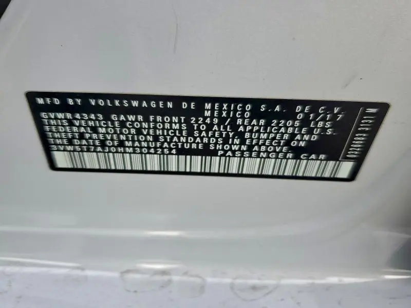 2017 VOLKSWAGEN JETTA GLI  