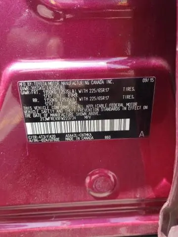 2015 TOYOTA RAV4 XLE  
