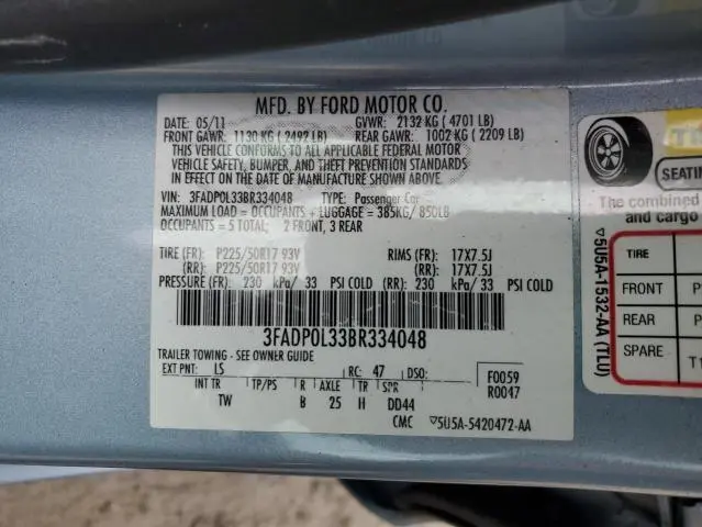 2011 FORD FUSION HYBRID  