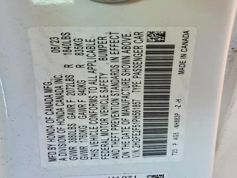 2023 HONDA CIVIC SPORT  