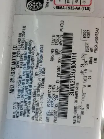 2012 LINCOLN MKZ HYBRID  