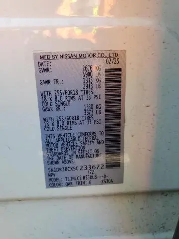 2025 NISSAN PATHFINDER SV  