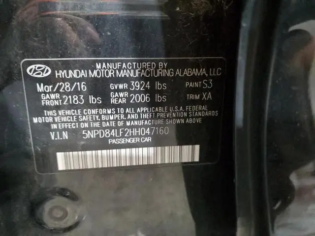 2017 HYUNDAI ELANTRA SE  