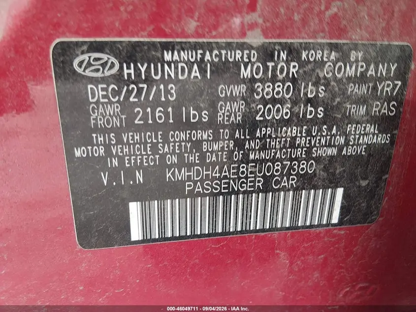 2014 HYUNDAI ELANTRA SE