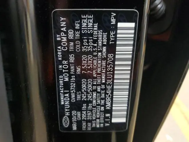 2020 HYUNDAI PALISADE LIMITED  