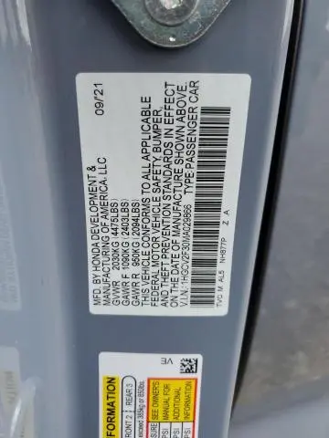 2021 HONDA ACCORD SPORT  