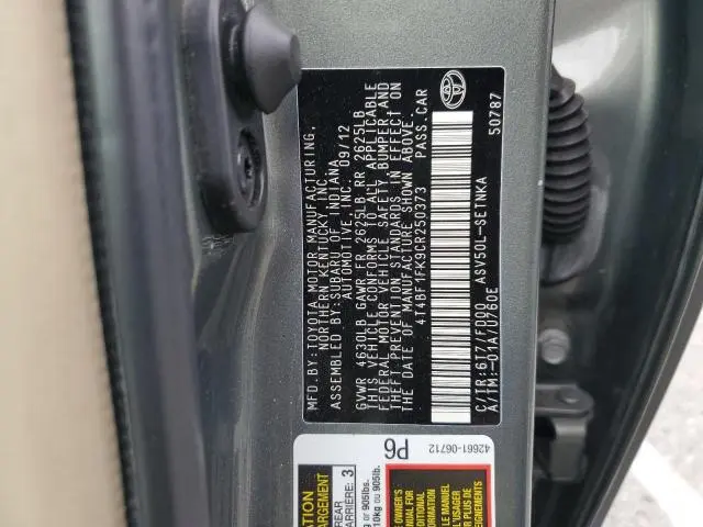 2012 TOYOTA CAMRY BASE  