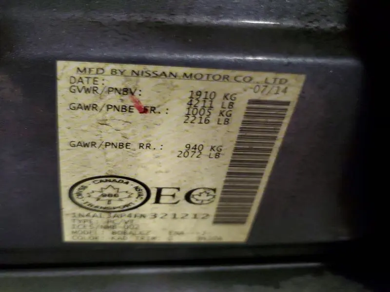 2015 NISSAN ALTIMA 2.5  