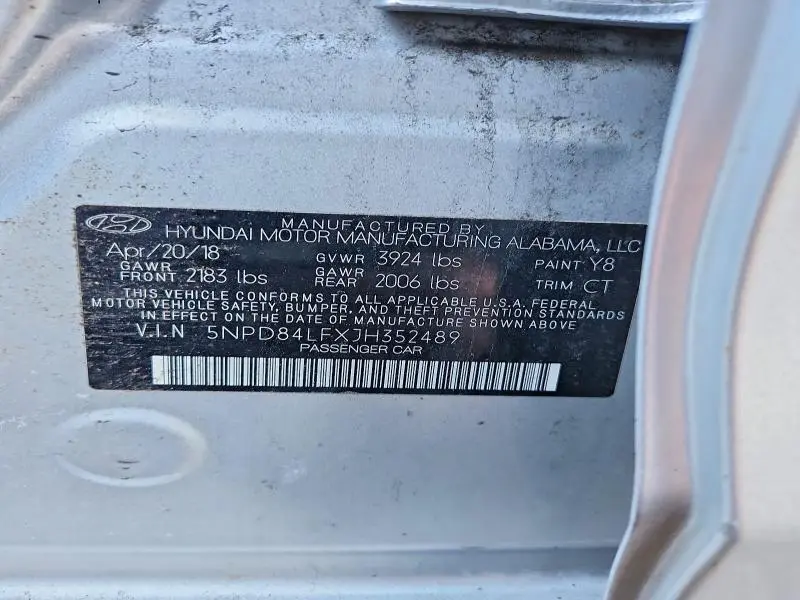 2018 HYUNDAI ELANTRA SEL  