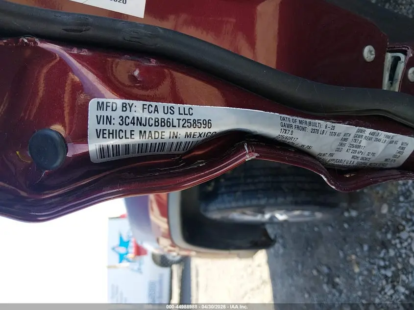 2020 JEEP COMPASS SUN AND SAFETY FWD