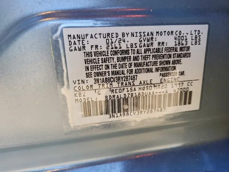 2024 NISSAN SENTRA SV  