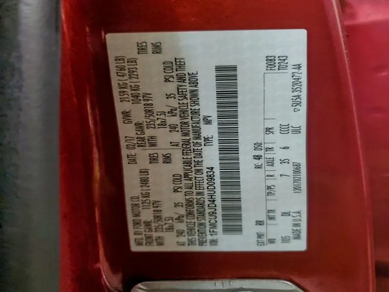 2017 FORD ESCAPE TITANIUM  