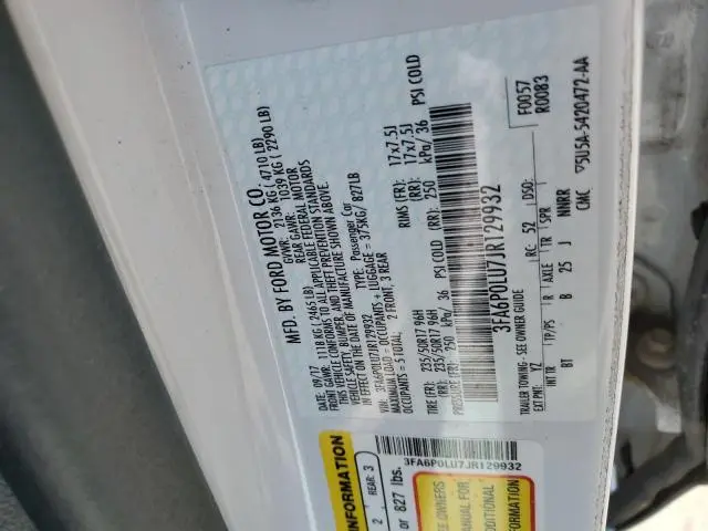 2018 FORD FUSION SE HYBRID  