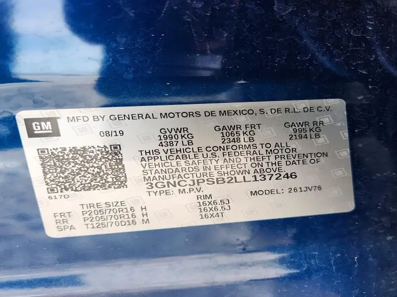 2020 CHEVROLET TRAX 1LT  