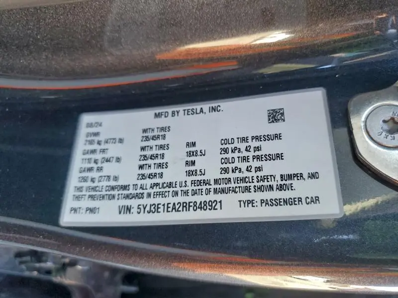 2024 TESLA MODEL 3   