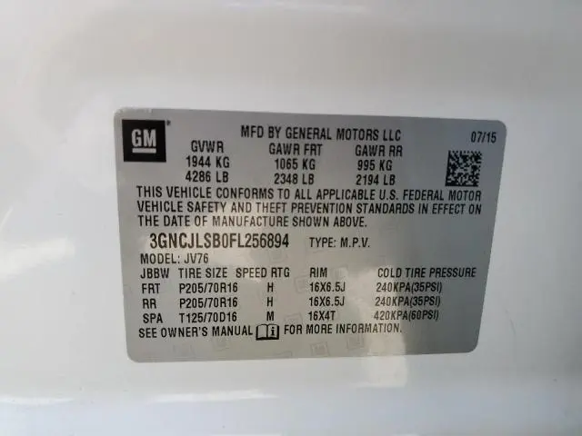 2015 CHEVROLET TRAX 1LT  