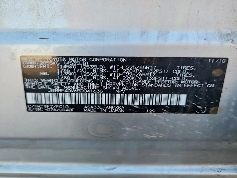 2011 TOYOTA RAV4 BASE  
