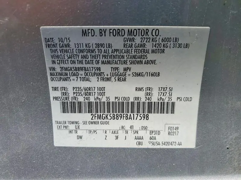 2015 FORD FLEX SE  