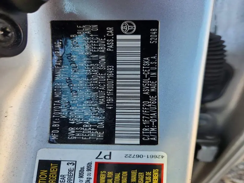 2013 TOYOTA CAMRY SE  