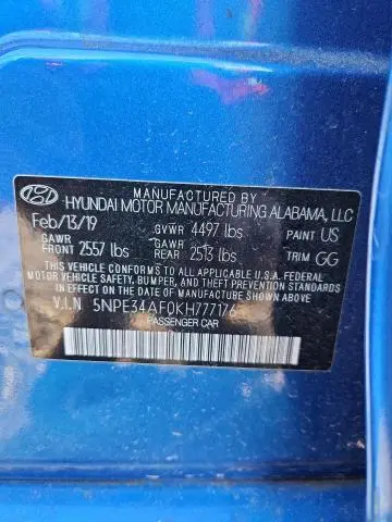 2019 HYUNDAI SONATA SEL  
