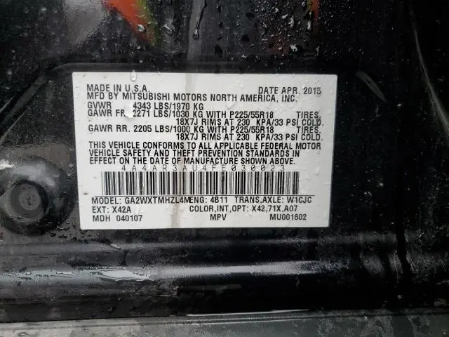 2015 MITSUBISHI OUTLANDER SPORT ES  