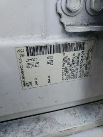 2012 NISSAN ALTIMA BASE  