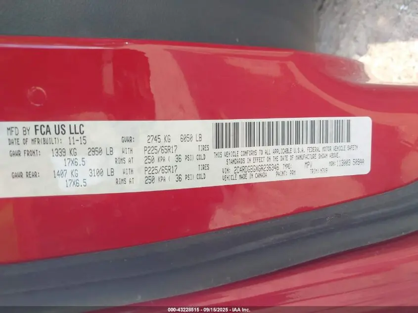 2016 DODGE GRAND CARAVAN SE PLUS