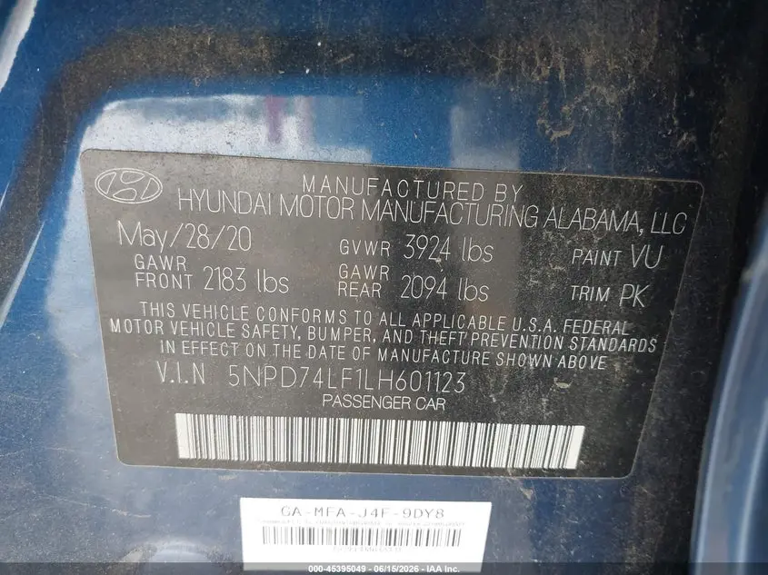 2020 HYUNDAI ELANTRA SE