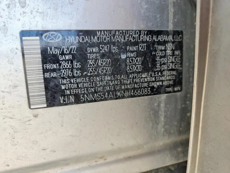 2022 HYUNDAI SANTA FE CALLIGRAPHY  