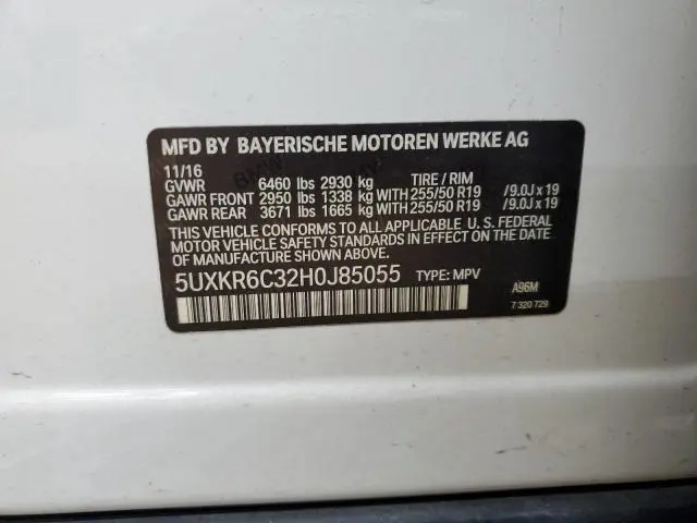 2017 BMW X5 XDRIVE50I LUX 4.4L V8