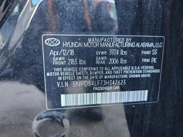 2018 HYUNDAI ELANTRA SEL  