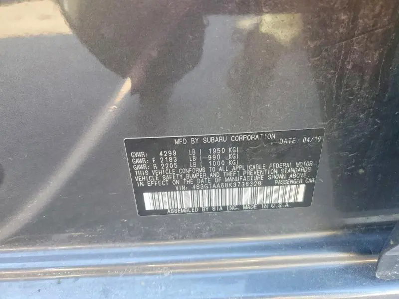 2019 SUBARU IMPREZA   