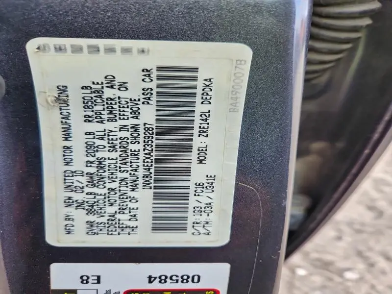 2010 TOYOTA COROLLA BASE  