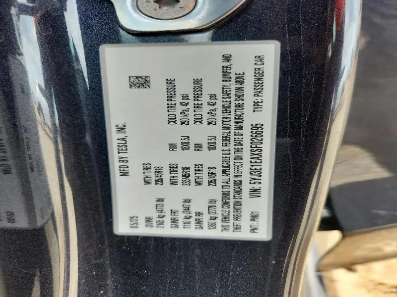 2025 TESLA MODEL 3   