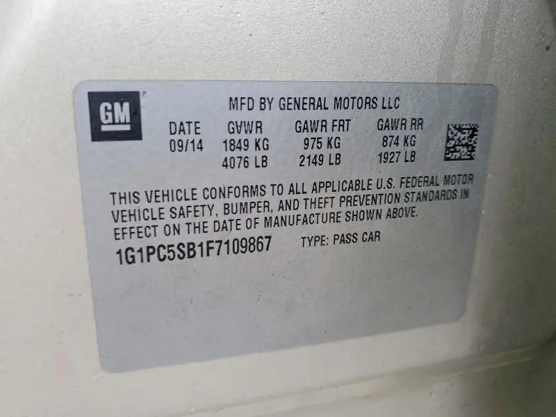 2015 CHEVROLET CRUZE LT  