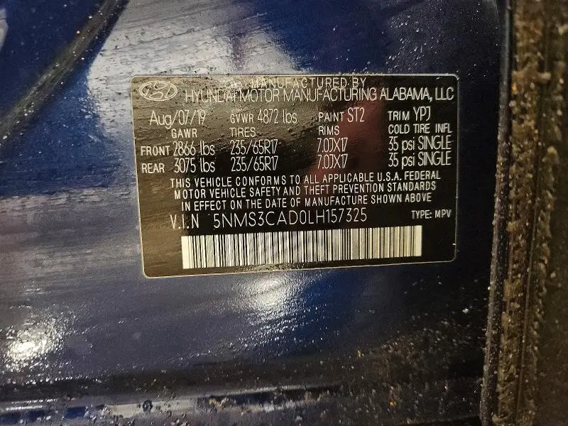 2020 HYUNDAI SANTA FE SEL  