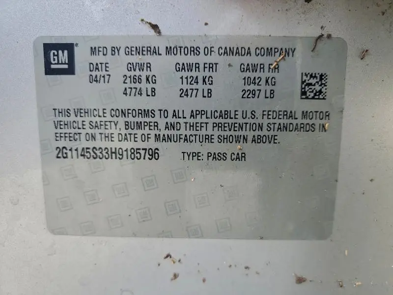 2017 CHEVROLET IMPALA PREMIER  