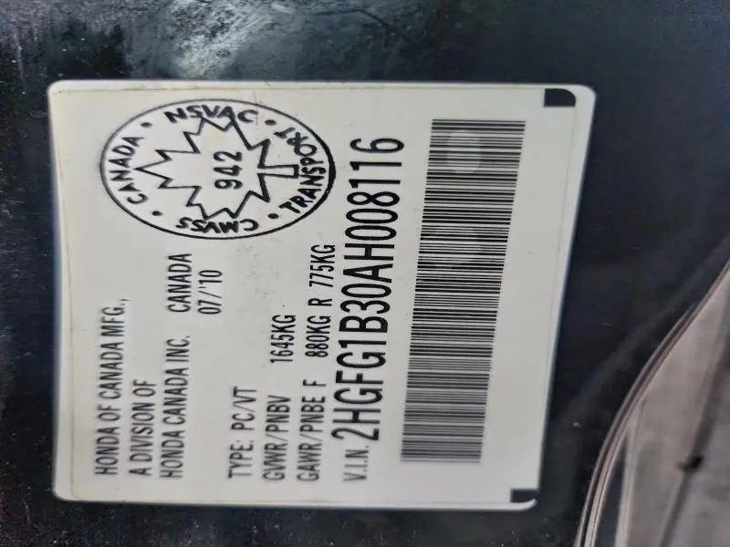 2010 HONDA CIVIC DX-G  