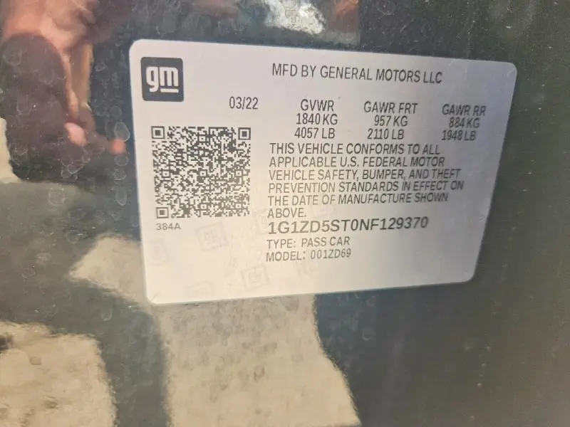 2022 CHEVROLET MALIBU LT  