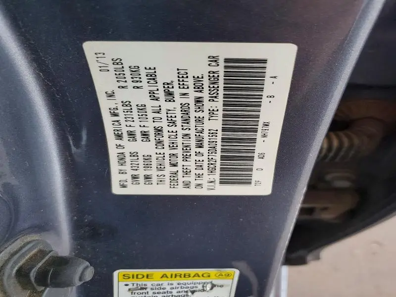 2013 HONDA ACCORD EX  