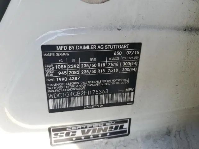 2015 MERCEDES-BENZ GLA 250 4MATIC  