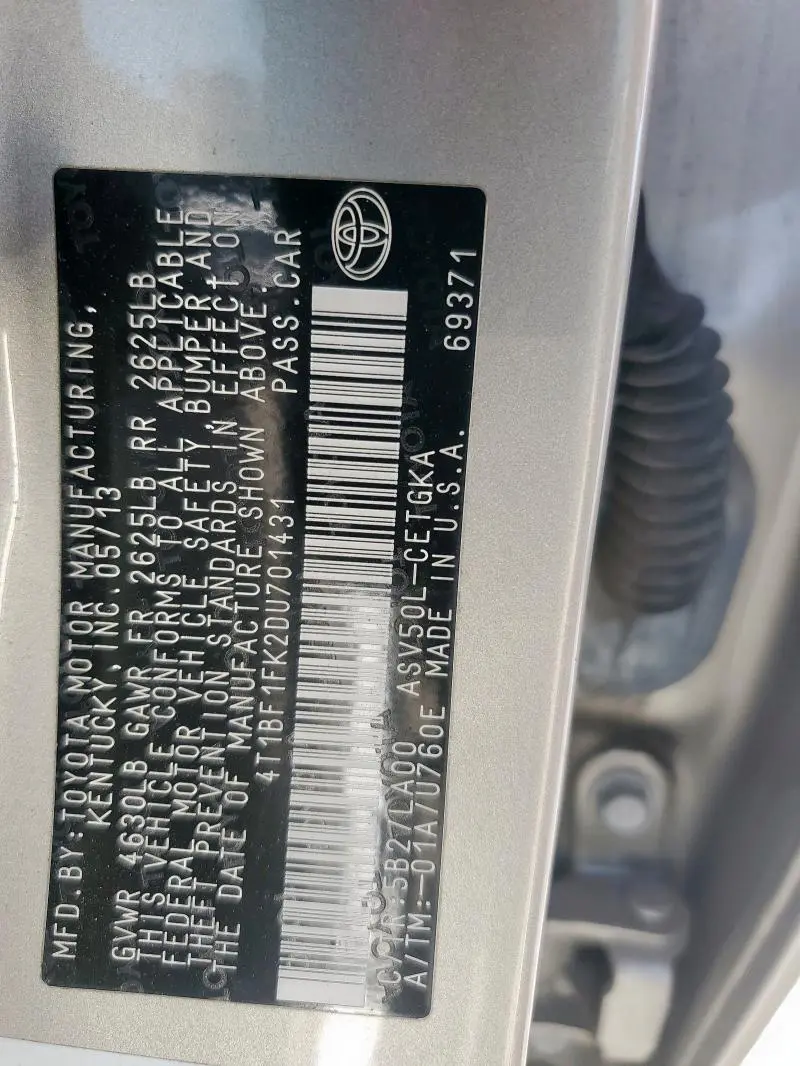 2013 TOYOTA CAMRY L  