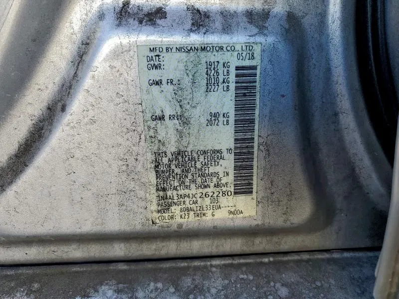 2018 NISSAN ALTIMA 2.5  