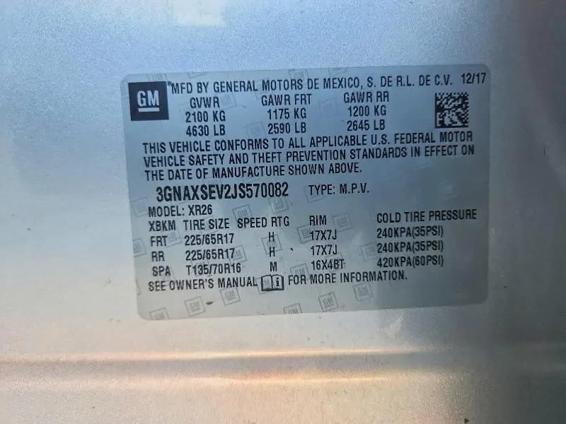 2018 CHEVROLET EQUINOX LT  