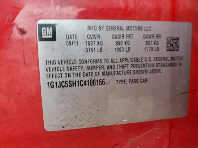 2012 CHEVROLET SONIC LT  