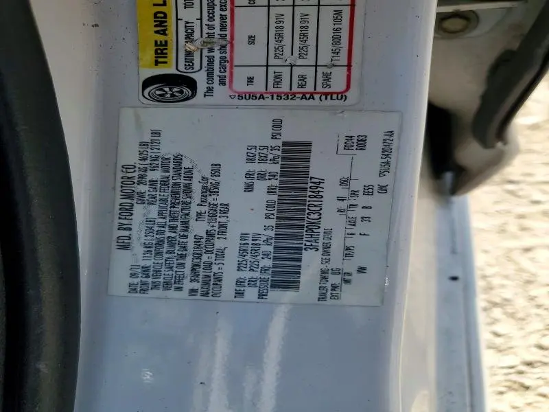 2012 FORD FUSION SPORT  